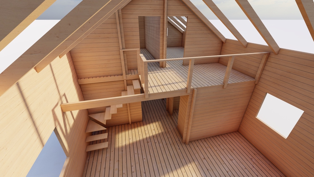 Drewniana konstrukcja domu.