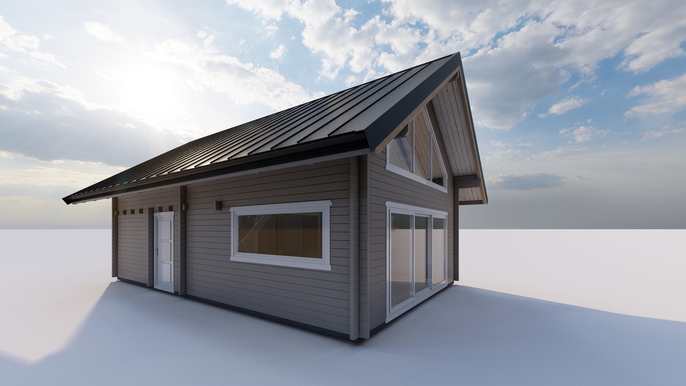 Nowoczesny drewniany dom.