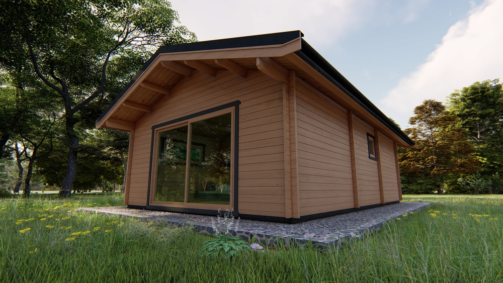 Drewniany domek w lesie