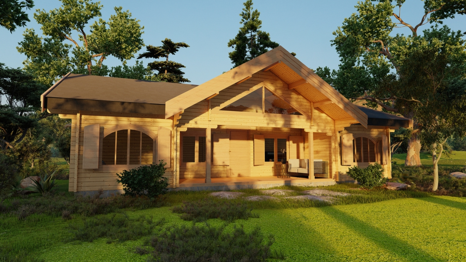 Drewniany dom na wsi.