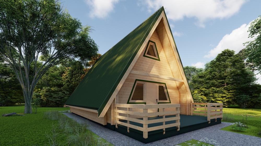 Domek na drzewie w lesie.