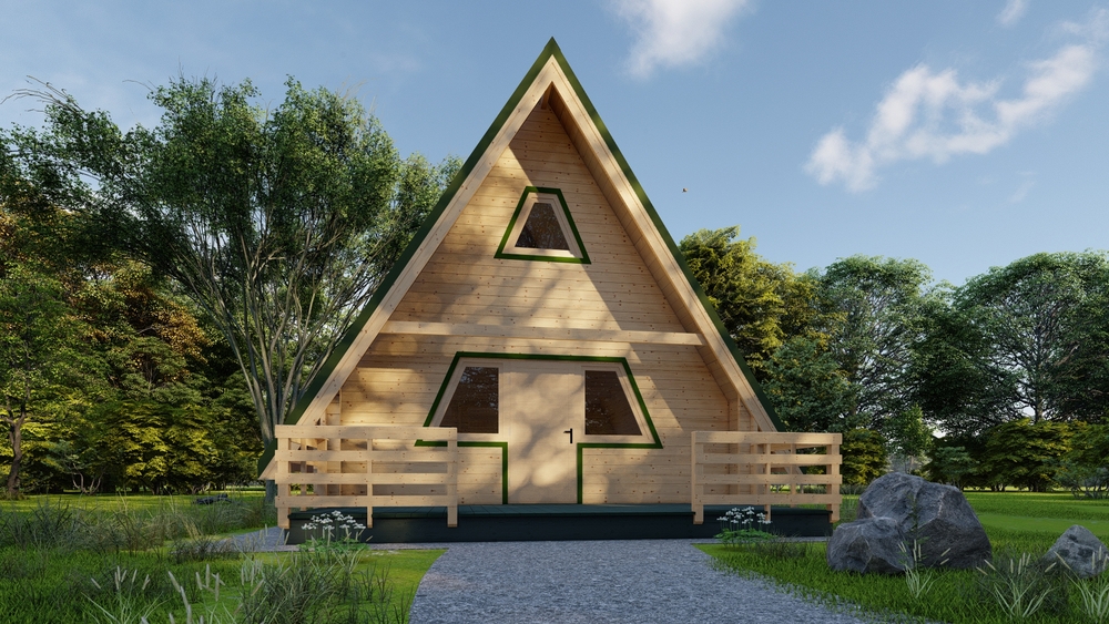 Drewniany dom na łonie natury.