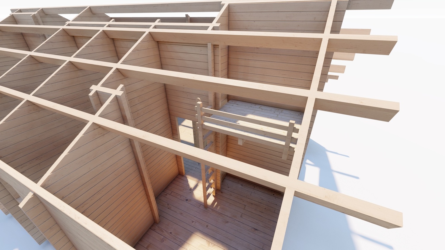 Drewniana konstrukcja budowli.