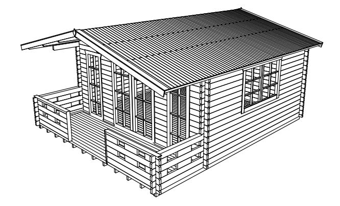 Drewniany domek ogrodowy.