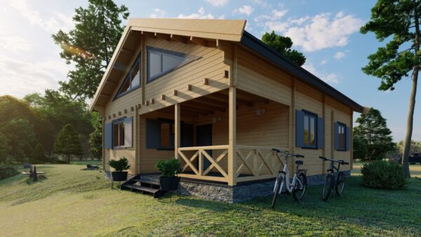 Drewniany dom na wsi.