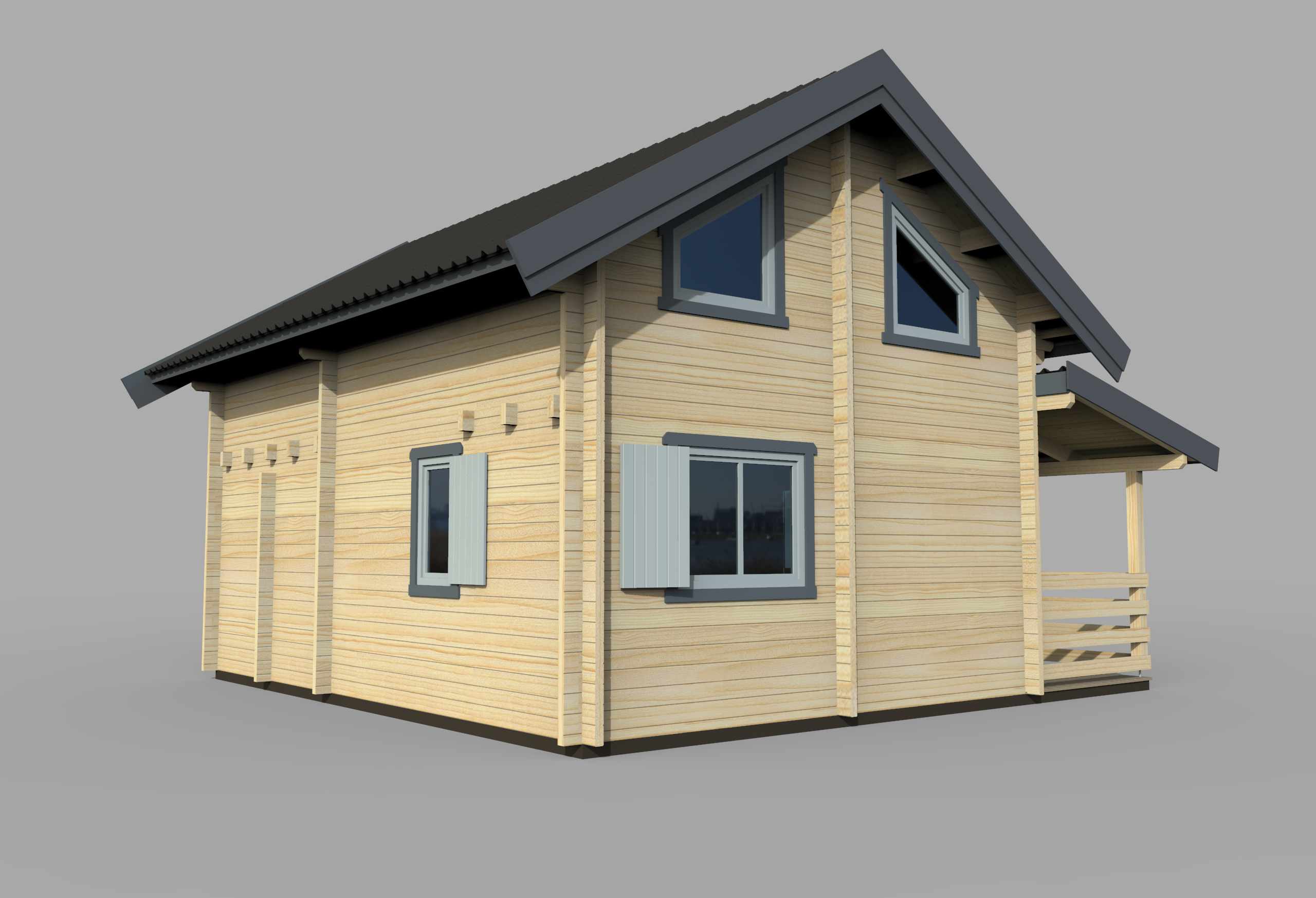 Drewniany dom na wsi.