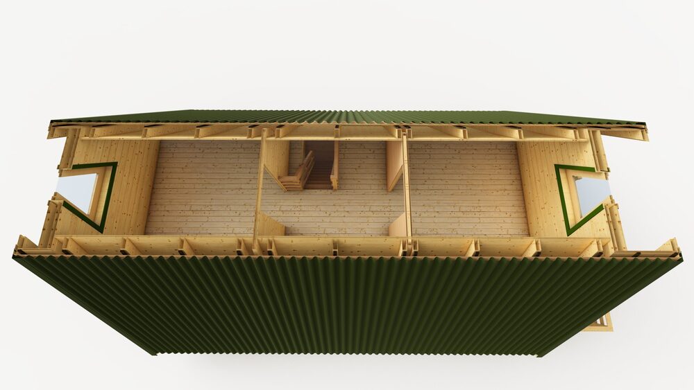 Konstrukcja drewnianego dachu.