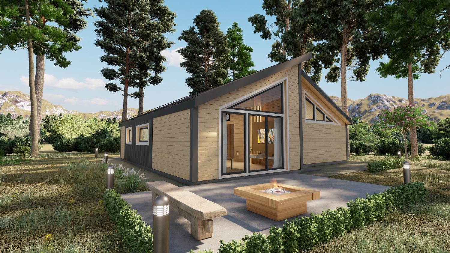 Domek drewniany w lesie