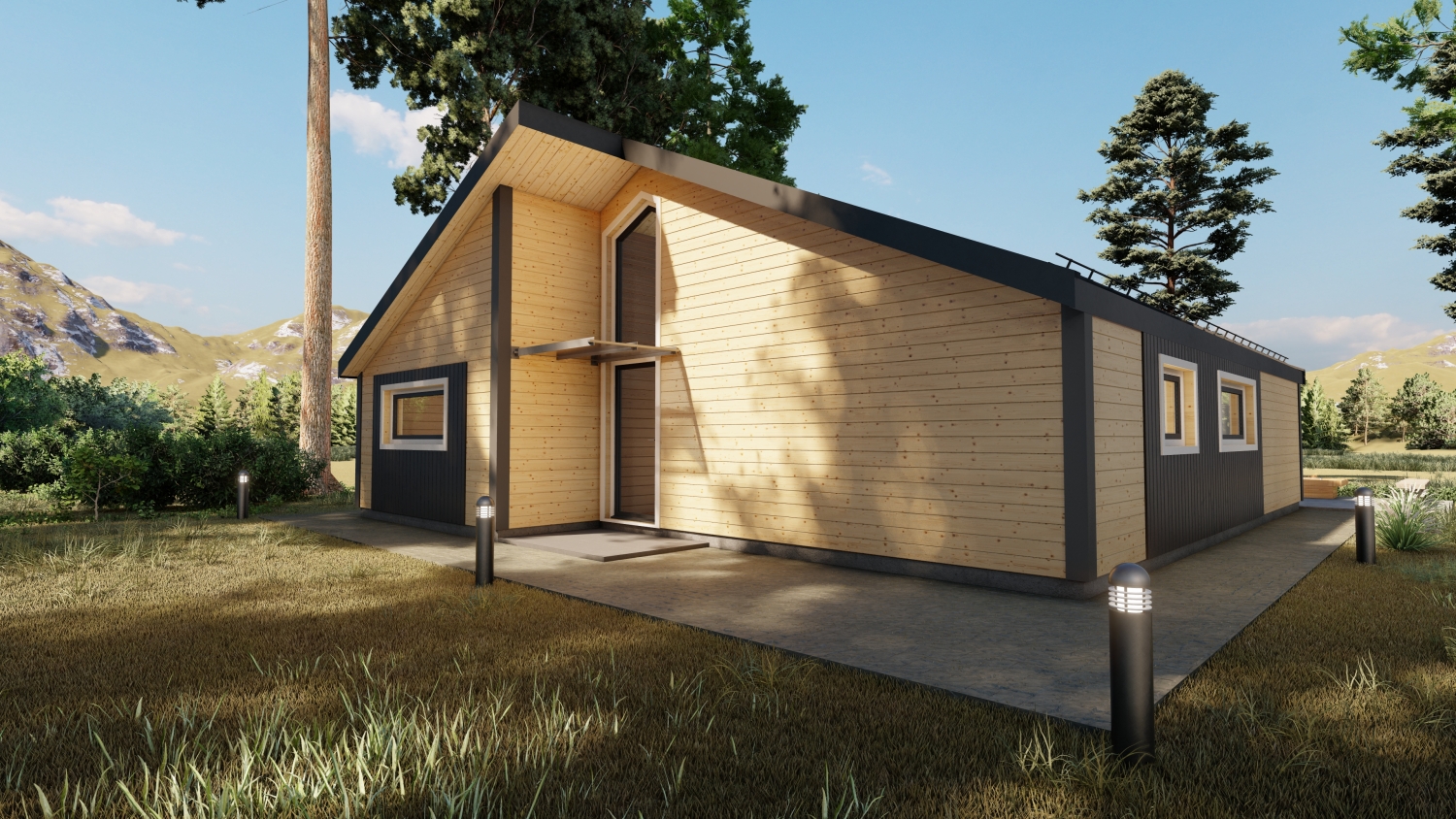 Nowoczesny drewniany domek.