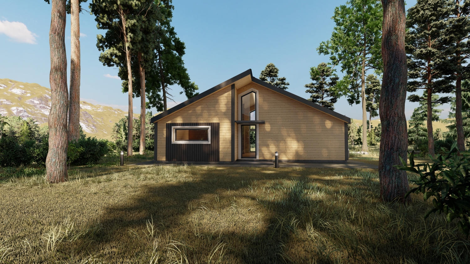 Drewniany dom w lesie