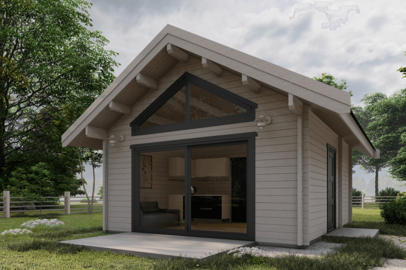 Drewniany dom na wsi.