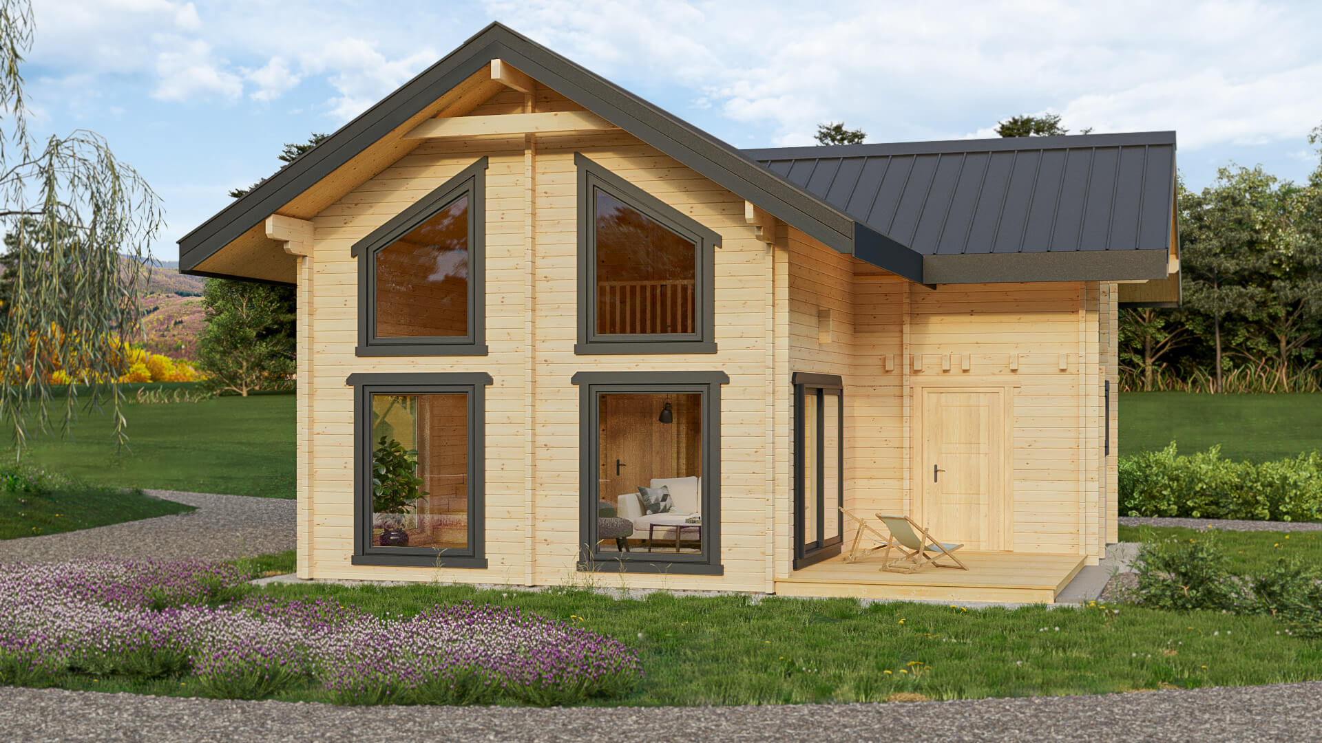 Drewniany domek na wsi.