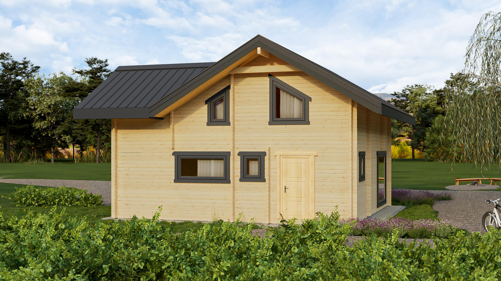 Drewniany domek na wsi.